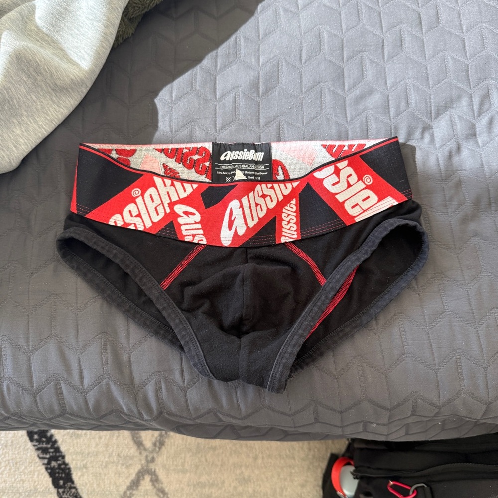 AussieBum Briefs Thick Waistband Black / Red / White
